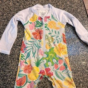 Caden Lane 3/4 zip swim suit with buttons